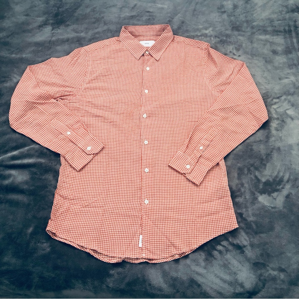 Men's Gingham Slim Fit Shirt Men’s Size Medium